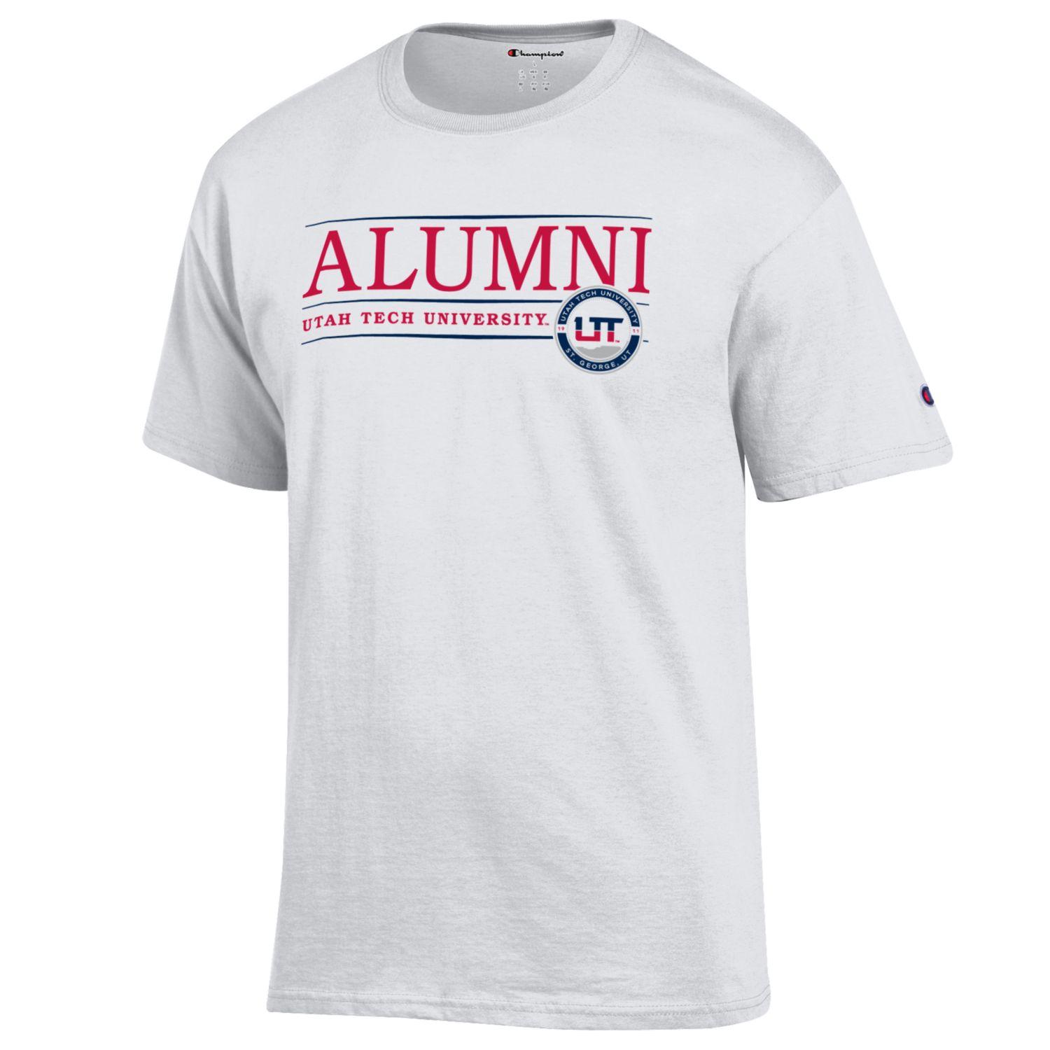 White Alumni shirt with logo